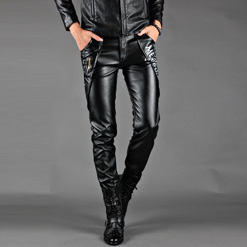 Pantalon cuir homme serré pour adolescent PU hiver - Ref 1493337