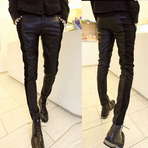 Pantalon cuir homme pantalons fuselés pour jeunesse automne - Ref 1493344