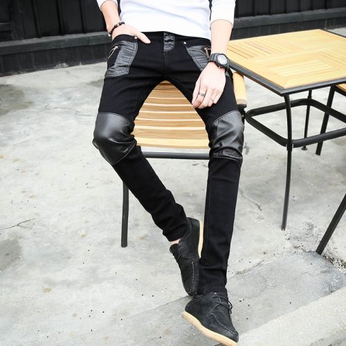 Pantalon cuir homme serré pour jeunesse - Ref 1493449