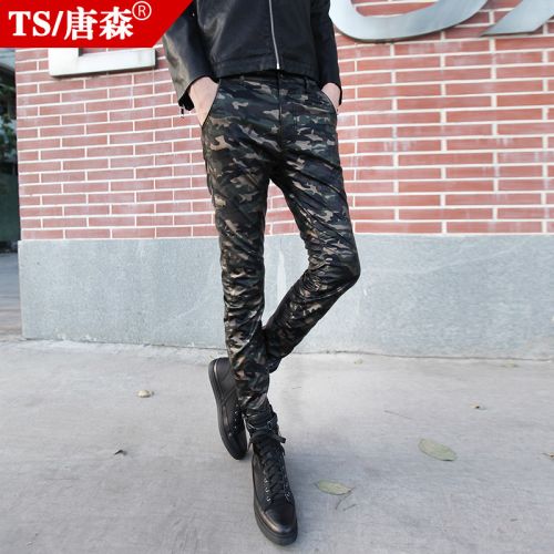 Pantalon cuir homme serré pour jeunesse automne - Ref 1493450