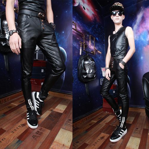 Pantalon cuir homme serré pour jeunesse automne - Ref 1493461