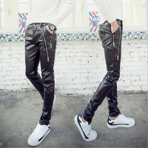 Pantalon cuir homme serré pour jeunesse hiver - Ref 1493465