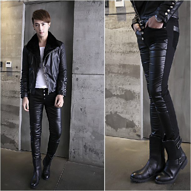 Pantalon cuir homme serré pour adolescent hiver - Ref 1493618