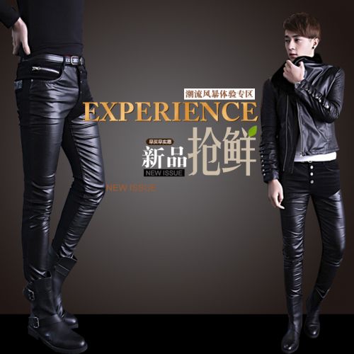 Pantalon cuir homme serré pour adolescent automne - Ref 1493665