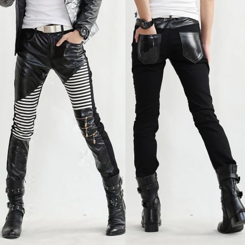Pantalon cuir homme serré pour adolescent été - Ref 1493680