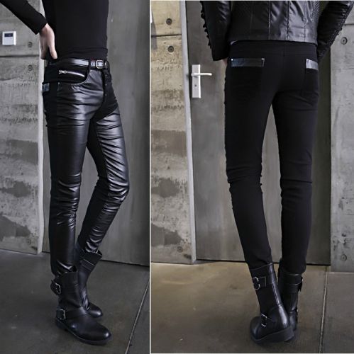 Pantalon cuir homme serré pour adolescent hiver - Ref 1493707