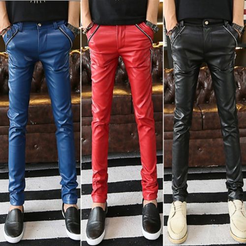 Pantalon cuir homme pantalons fuselés pour adolescent printemps - Ref 1493736