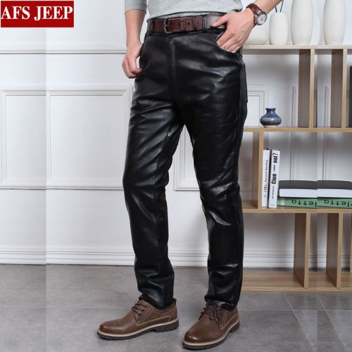 Pantalon cuir homme droit AFS JEEP Peau de mouton pour automne - Ref 1493742