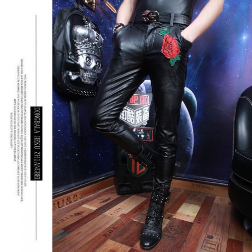 Pantalon cuir homme serré pour adolescent automne - Ref 1493787