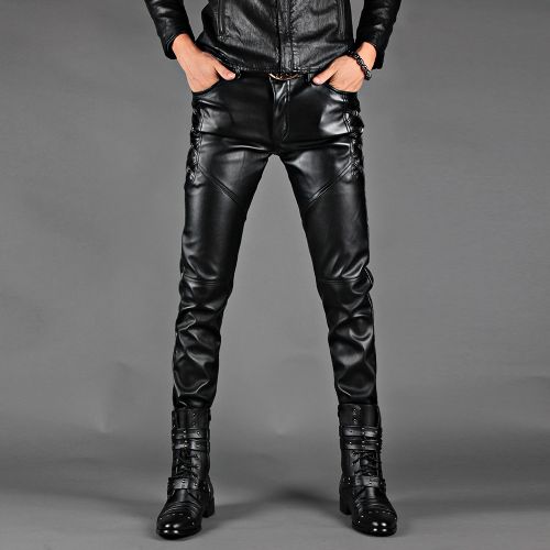 Pantalon cuir homme serré pour adolescent PU hiver - Ref 1493819