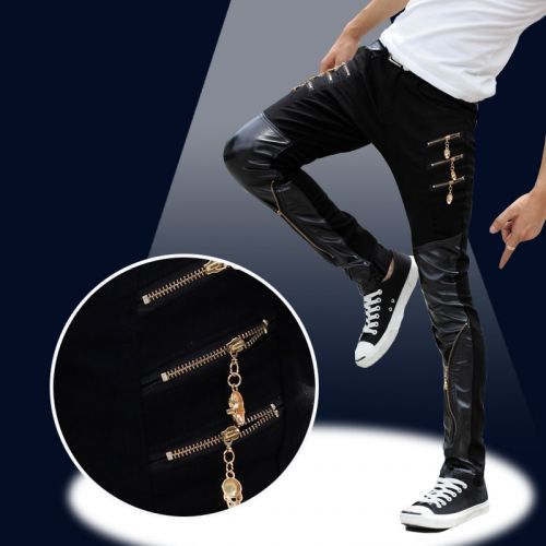 Pantalon cuir homme pantalons fuselés pour adolescent automne - Ref 1493857