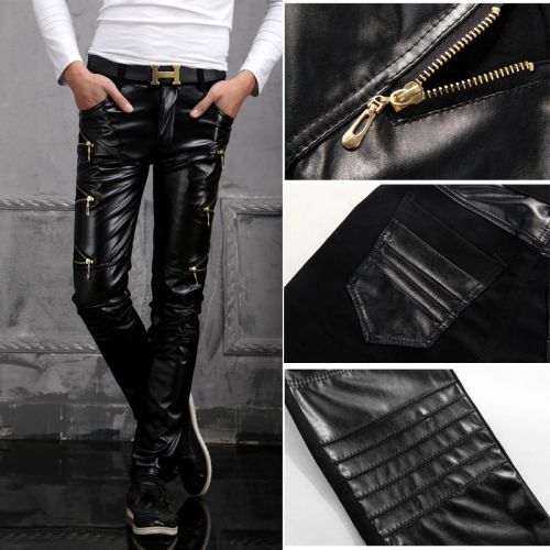 Pantalon cuir homme serré pour adolescent automne - Ref 1493869