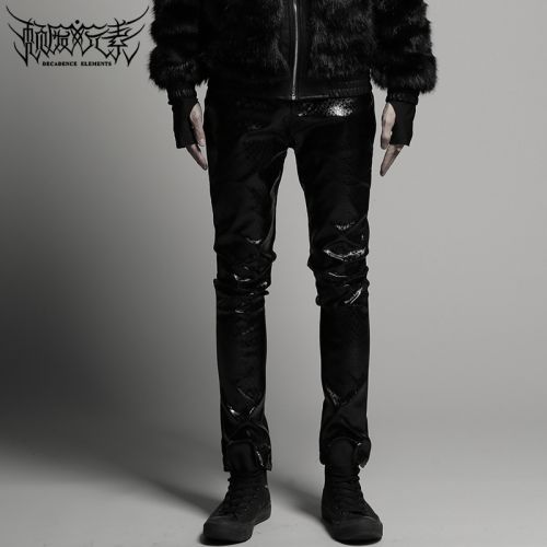Pantalon cuir homme serré pour adolescent DECADENCE ELEMENTS automne - Ref 1493872