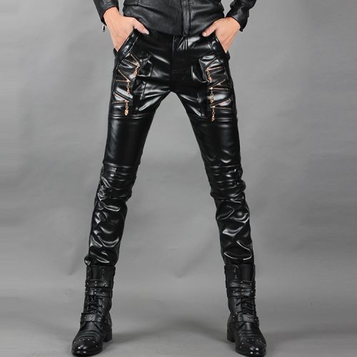 Pantalon cuir homme serré pour hiver - Ref 1493897