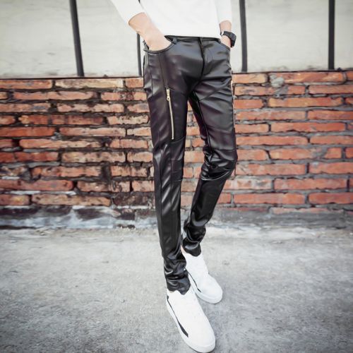 Pantalon cuir homme serré pour jeunesse automne - Ref 1493917
