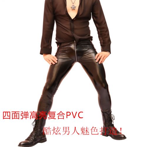 Pantalon cuir homme serré pour jeunesse printemps - Ref 1493934