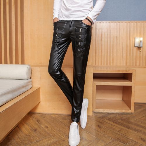 Pantalon cuir homme serré pour adolescent automne - Ref 1493942