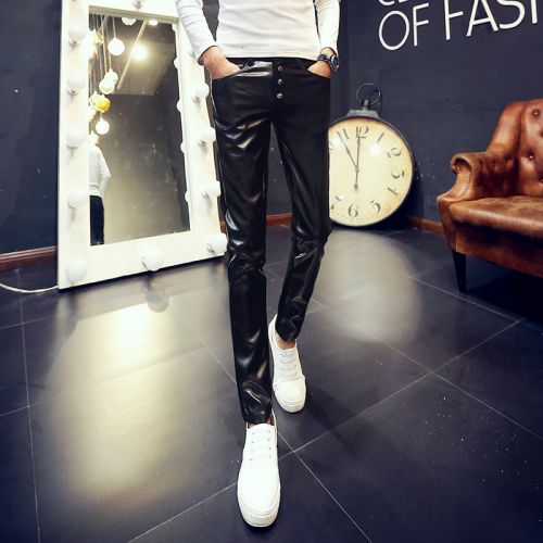 Pantalon cuir homme serré pour adolescent printemps - Ref 1493949