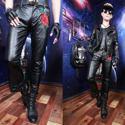 Pantalon cuir homme serré pour adolescent automne - Ref 1493974