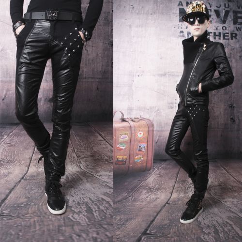 Pantalon cuir homme serré pour adolescent hiver - Ref 1493979