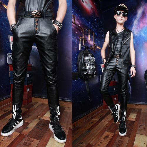 Pantalon cuir homme serré pour adolescent automne - Ref 1493983