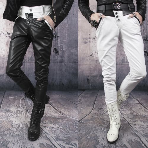 Pantalon cuir homme serré pour adolescent PU automne - Ref 1493987