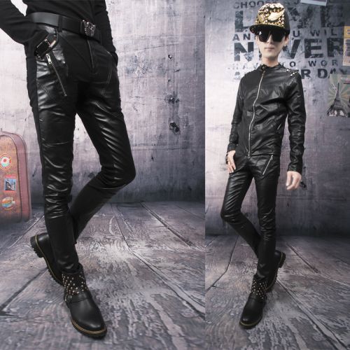 Pantalon cuir homme droit pour adolescent PU automne - Ref 1493988
