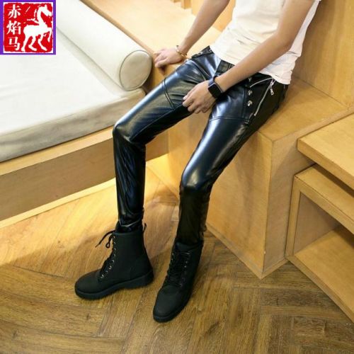 Pantalon cuir homme pantalons fuselés pour adolescent PU automne - Ref 1493997