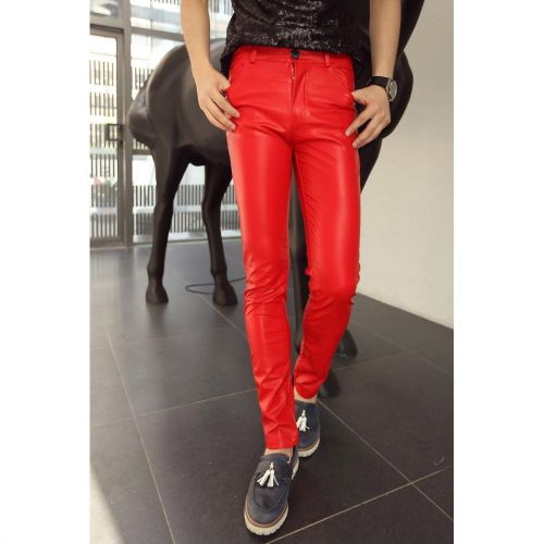 Pantalon cuir homme pantalons fuselés pour jeunesse automne - Ref 1494000