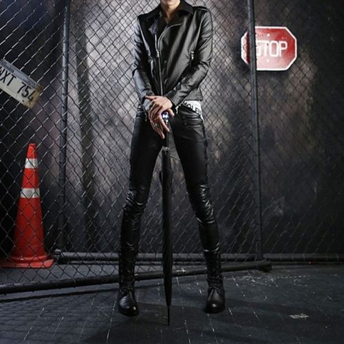 Pantalon cuir homme serré pour jeunesse printemps - Ref 1494005