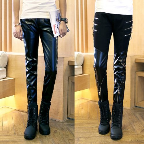 Pantalon cuir homme pantalons fuselés pour jeunesse PU automne - Ref 1494020