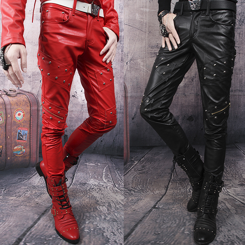 Pantalon cuir homme serré pour adolescent automne - Ref 1494060