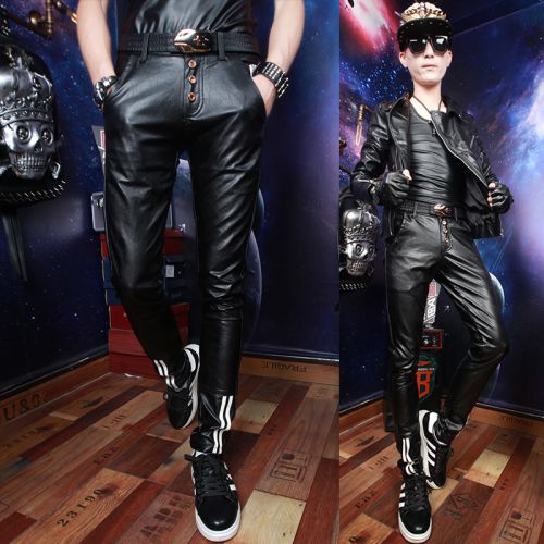 Pantalon cuir homme serré pour adolescent PU automne - Ref 1494121