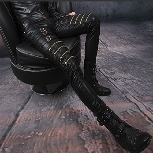 Pantalon cuir homme serré pour adolescent automne - Ref 1494125