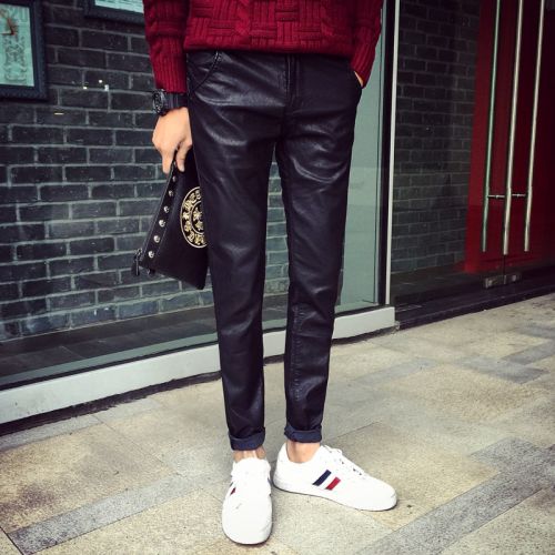 Pantalon cuir homme serré pour jeunesse hiver - Ref 1494207