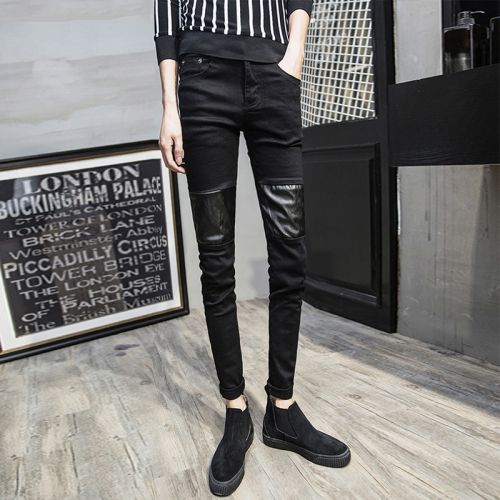Pantalon cuir homme serré pour jeunesse automne - Ref 1494222