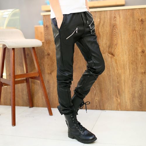 Pantalon cuir homme serré pour adolescent automne - Ref 1494232
