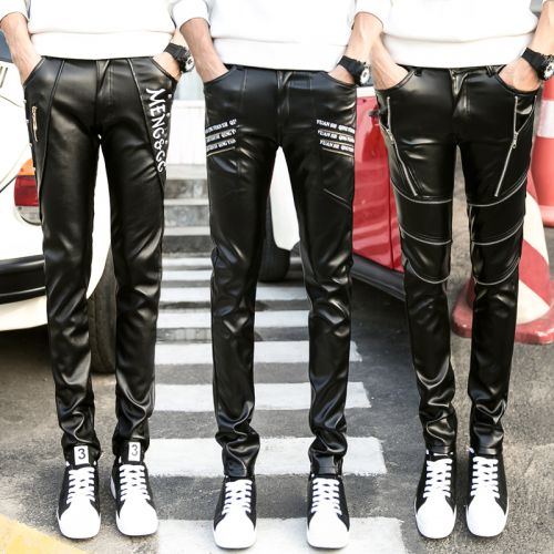 Pantalon cuir homme serré pour jeunesse hiver - Ref 1494246