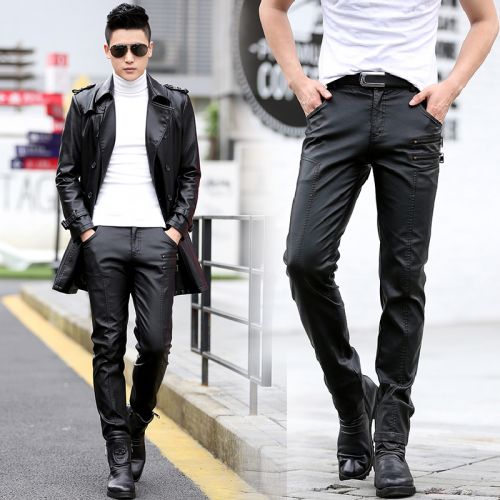 Pantalon cuir homme serré pour jeunesse Peau de mouton automne - Ref 1494248
