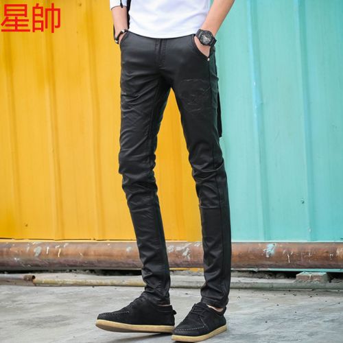 Pantalon cuir homme serré pour jeunesse PU printemps - Ref 1494259