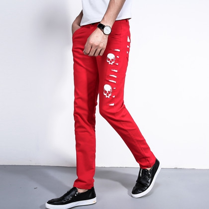 Pantalon cuir homme serré pour adolescent PU printemps - Ref 1494338