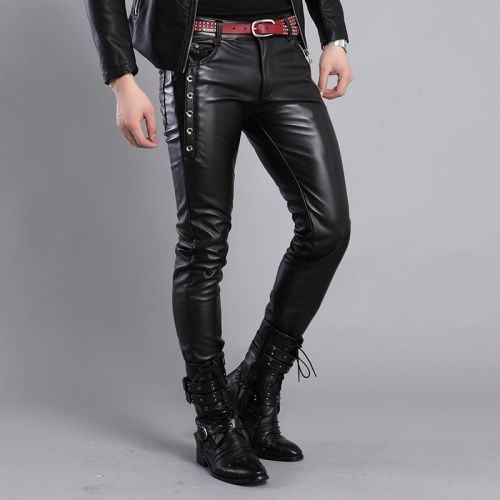 Pantalon cuir homme serré pour jeunesse PU hiver - Ref 1494457