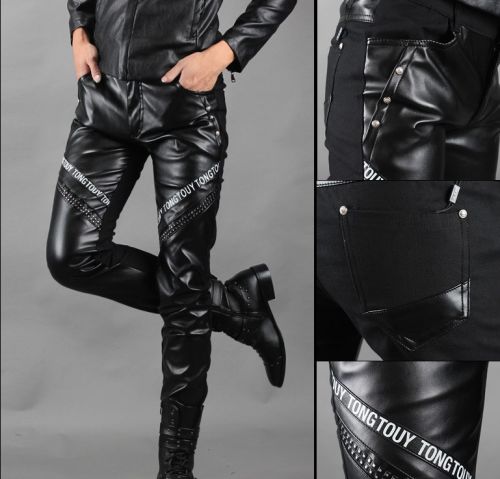 Pantalon cuir homme serré pour adolescent hiver - Ref 1494628