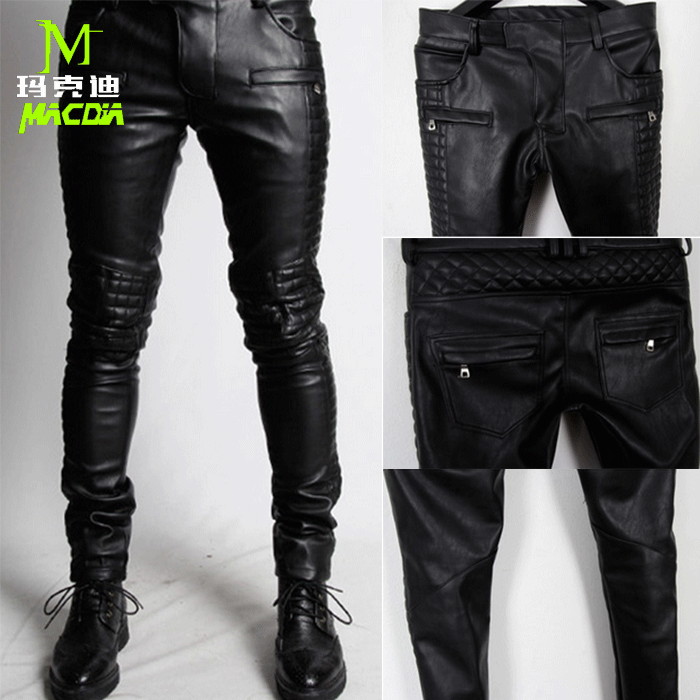 Pantalon cuir homme pantalons fuselés pour jeunesse hiver - Ref 1494777