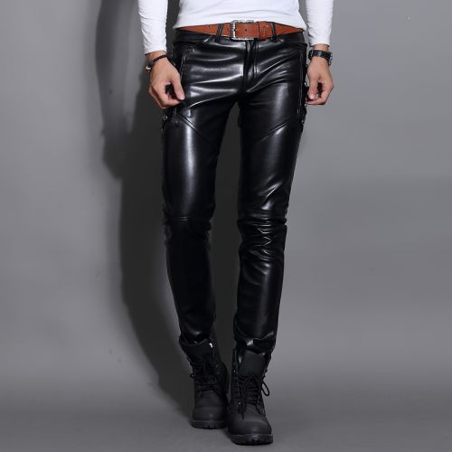 Pantalon cuir homme serré pour jeunesse automne - Ref 1494900