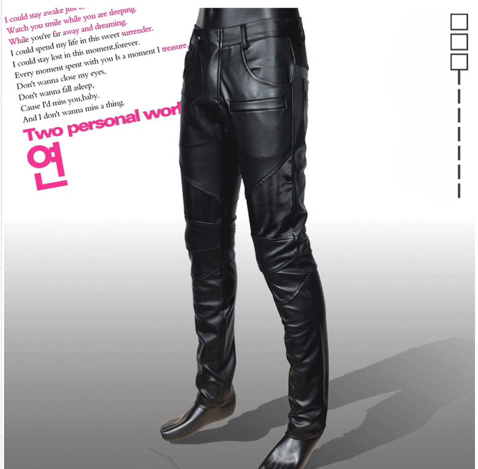 Pantalon cuir homme serré pour jeunesse automne - Ref 1494954