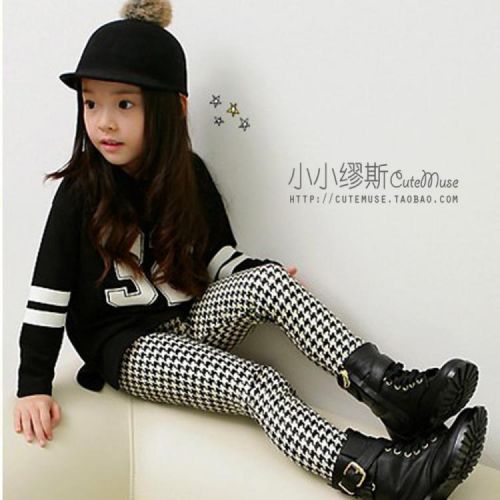 Pantalon fille Leggings Houndstooth en mélange - Ref 2060644