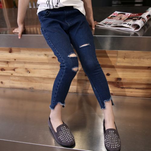 Pantalon fille jeans en toile - Ref 2060902