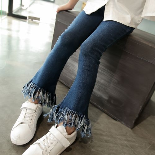 Pantalon fille jeans en toile - Ref 2060969