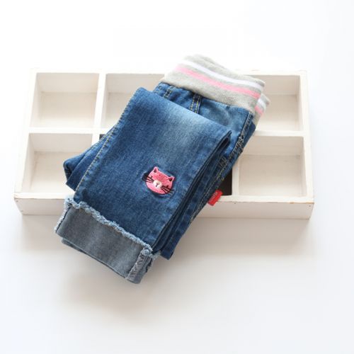 Pantalon fille jeans en toile - Ref 2061144